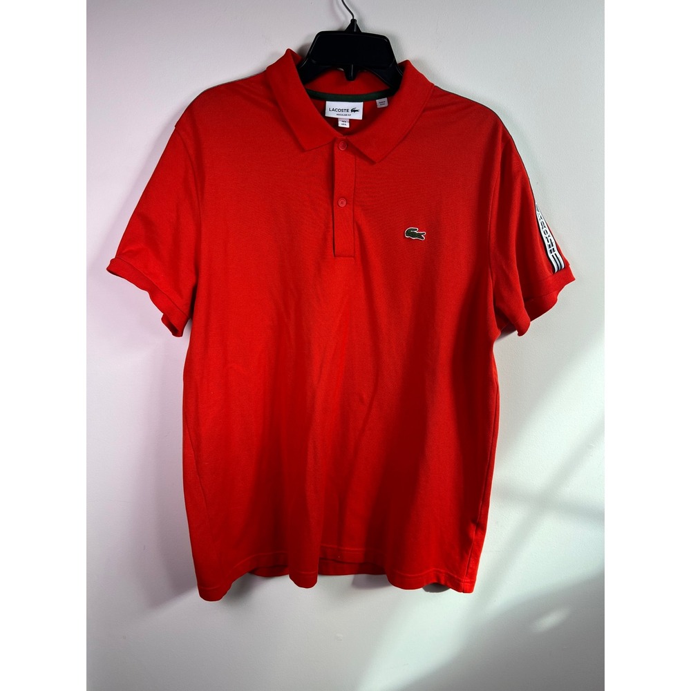 Lacoste Men's Red Regular Fit Short Sleeve Polo Shirt Sz USXL